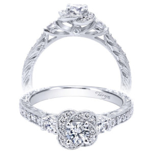 Taryn 14k White Gold Round Halo Engagement Ring TE910166W44JJ