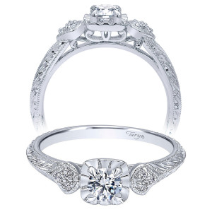 Taryn 14k White Gold Round Straight Engagement Ring TE910779W44JJ