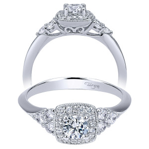 Taryn 14k White Gold Round Halo Engagement Ring TE911600R0W44JJ