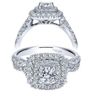 Taryn 14k White Gold Round Double Halo Engagement Ring TE911712R0W44JJ