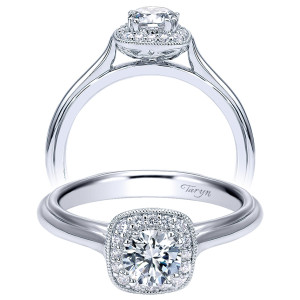 Taryn 14k White Gold Round Halo Engagement Ring TE911716R0W44JJ