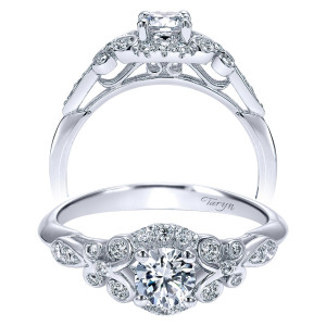 Taryn 14k White Gold Round Halo Engagement Ring TE911732R0W44JJ