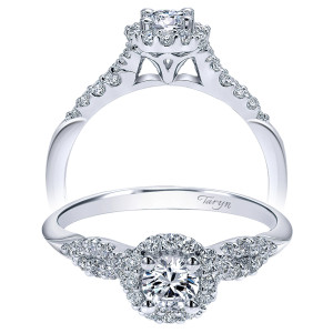 Taryn 14k White Gold Round Halo Engagement Ring TE911774R0W44JJ