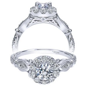 Taryn 14k White Gold Round Halo Engagement Ring TE911784R2W44JJ