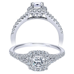 Taryn 14k White Gold Princess Cut Halo Engagement Ring TE911791S0W44JJ