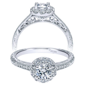 Taryn 14k White Gold Round Halo Engagement Ring TE911797R0W44JJ