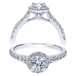 Taryn 14k White Gold Round Halo Engagement Ring TE911885R0W44JJ