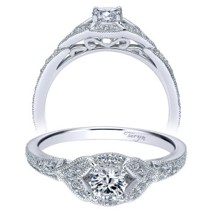 Taryn 14k White Gold Round Halo Engagement Ring TE911903R0W44JJ