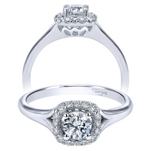 Taryn 14k White Gold Round Halo Engagement Ring TE911931R0W44JJ
