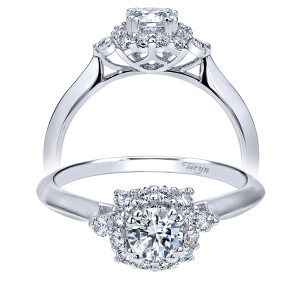 Taryn 14k White Gold Round Halo Engagement Ring TE911956R0W44JJ