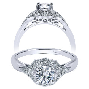Taryn 14k White Gold Round Halo Engagement Ring TE911958R2W44JJ