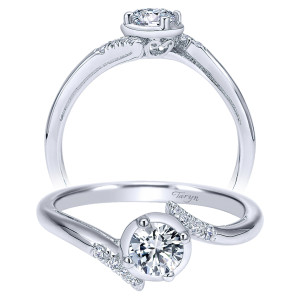 Taryn 14k White Gold Round Bypass Engagement Ring TE911959R0W44JJ