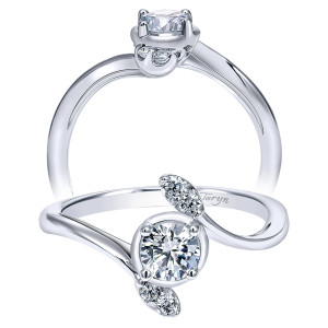 Taryn 14k White Gold Round Bypass Engagement Ring TE912006R0W44JJ
