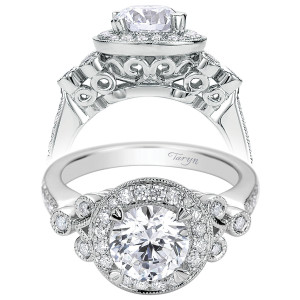 Taryn 14k White Gold Round Halo Engagement Ring TE9240W44JJ