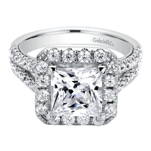 Gabriel - Corinna 14 Karat Princess Cut Halo Engagement Ring ER9257W44JJ