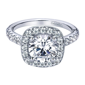 Gabriel - Lyla 14 Karat Round Halo Engagement Ring ER9321W44JJ