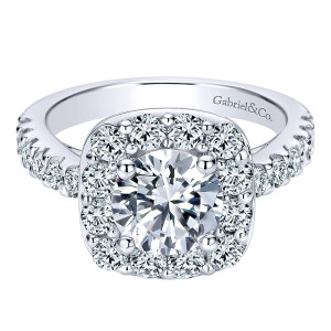 Gabriel - Skylar 14 Karat Round Halo Engagement Ring ER9375W44JJ