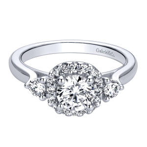Gabriel - Martine 14 Karat Round Halo Engagement Ring ER9377W44JJ