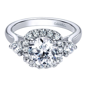 Gabriel - Martine 14 Karat Round Halo Engagement Ring ER9378W44JJ