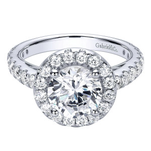 Gabriel - Rachel 14 Karat Round Halo Engagement Ring ER9394W44JJ