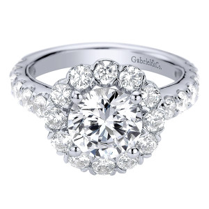 Gabriel - Rosalyn 14 Karat Round Halo Engagement Ring ER9407W44JJ