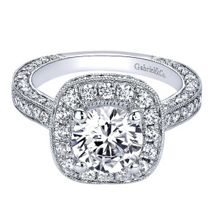 Gabriel 14 Karat Round Halo Engagement Ring ER9423W44JJ