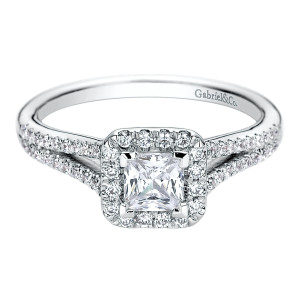 Gabriel - Corinna 14 Karat Princess Cut Halo Engagement Ring ER9479W44JJ