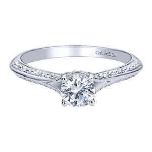 Gabriel 14 Karat Round Split Shank Engagement Ring ER9494W44JJ