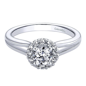 Gabriel 14 Karat Round Halo Engagement Ring ER9518W44JJ