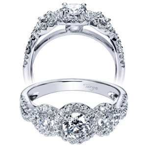 Taryn 14k White Gold Round Halo Engagement Ring TE95338W44JJ