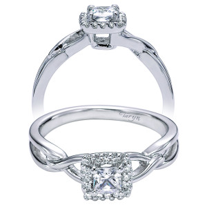 Taryn 14k White Gold Princess Cut Halo Engagement Ring TE95707W44JJ