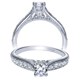 Taryn 14k White Gold Round Straight Engagement Ring TE98553W44JJ