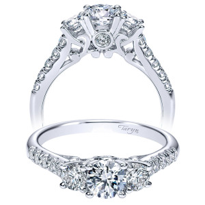 Taryn 14k White Gold Round 3 Stone Engagement Ring TE98579W44JJ