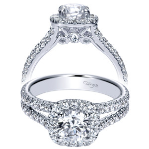 Taryn 14k White Gold Round Halo Engagement Ring TE98605W44JJ