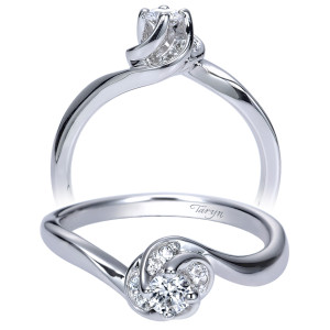 Taryn 14k White Gold Round Bypass Engagement Ring TE98707W44JJ