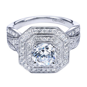 Gabriel 14 Karat Victorian Engagement Ring ER7263W44JJ