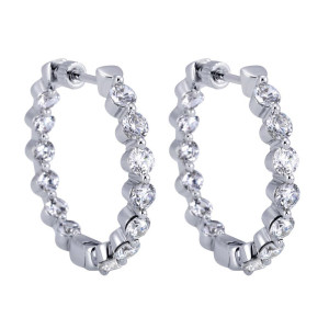 Gabriel Fashion 14 Karat Hoops Hoop Earrings EG10958W44JJ