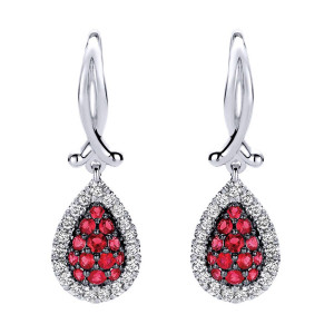 Gabriel Fashion Silver Pave Drop Earrings EG11841SVJMC