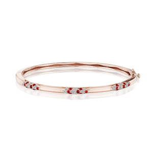 Tacori 18K Crescent Eclipse Pulse Diamond and Ruby Bangle FB668DRBPK