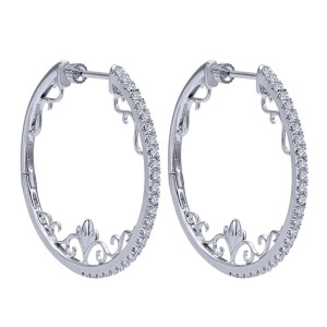 Gabriel Fashion 14 Karat Hoops Hoop Earrings EG12078W45JJ