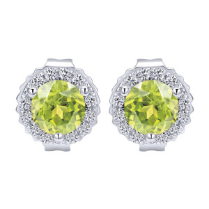 Gabriel Fashion 14 Karat Color Solitaire Stud Earrings EG12372W45LQ