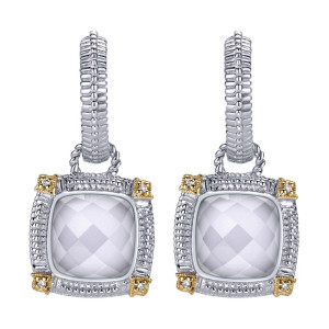 Gabriel Fashion Silver / 18 Karat Two-Tone Roman Drop Earrings EG10815MY5XW