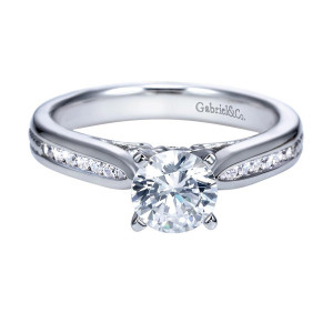 Gabriel 14 Karat Contemporary Engagement Ring ER8008W44JJ
