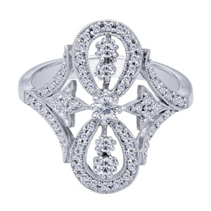 Gabriel Fashion 14 Karat Victorian Ladies' Ring LR4496W44JJ
