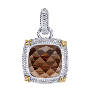 Gabriel Fashion Silver / 18 Karat Two-Tone Roman Pendant PT9365MY4SQ