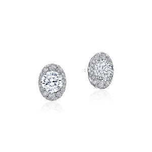 Tacori Oval Bloom Diamond Earrings FE811RDOV6PLT Platinum