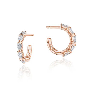 Tacori Stilla Small Hoop Earrings in 18k Rose Gold FE827PK