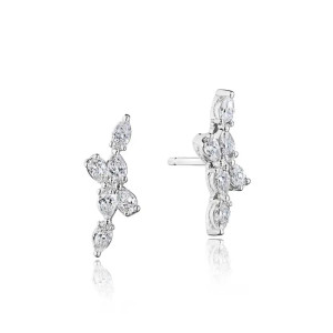Tacori Stilla Pear Diamond Earrings in 18k White Gold FE829