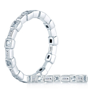 A.JAFFE Metropolitan Collection Platinum Diamond Wedding Ring WR0840 / 72