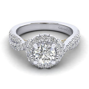Gabriel 14k Yellow/white Round Halo Engagement Ring ER12822R4M44JJ